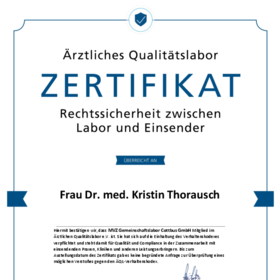 Zertifikat Ärztliches Qualitätslabor Dr. Thorausch