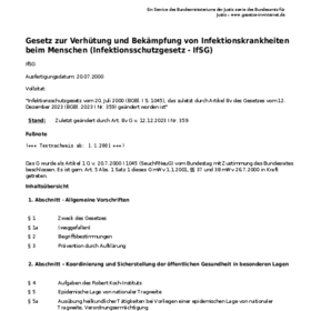 Infektionsschutzgesetz - IfSG