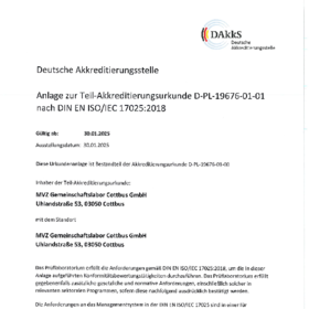 Anlage Teil-Akkreditierungsurkunde 01 Prüflabor