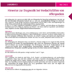 Hinweise zur Diagnostik bei Verdachtsfällen von Affenpocken