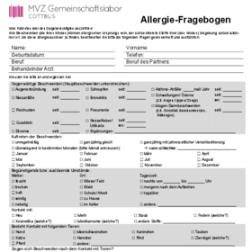 Fragebogen Allergie