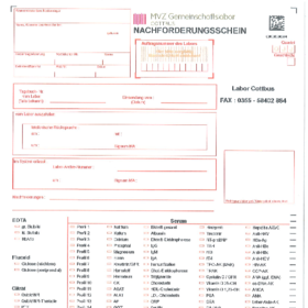 Nachforderungsschein FAX nur Cottbus