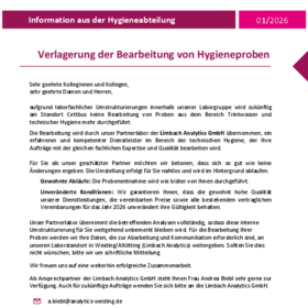 Verlagerung der Bearbeitung von Hygieneproben
