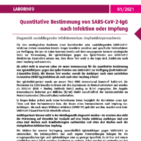 Quantitative Bestimmung von SARS-CoV-2-IgG nach Infektion oder Impfung