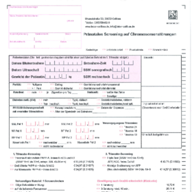 Anforderungsschein Pränatales Screening auf Chromosomenstörungen