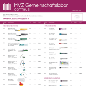 Bestellschein für Verbrauchsmaterialien