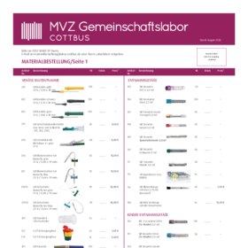 Bestellschein für Verbrauchsmaterialien